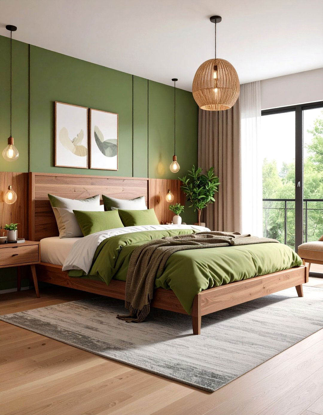 Lime Green and Cedar Brown Bedroom - 20 Green and Brown Bedroom Ideas