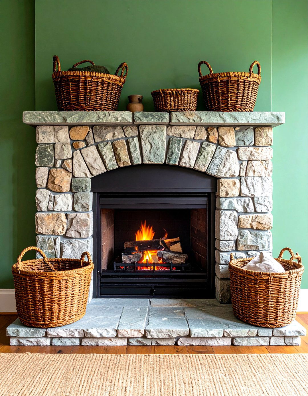 Lime Washed Fieldstone Refresh - 20 French Country Fireplace Ideas