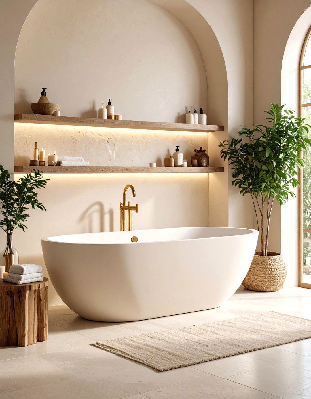 Limestone Bathtub Surround - 20 Stone Bathroom Ideas