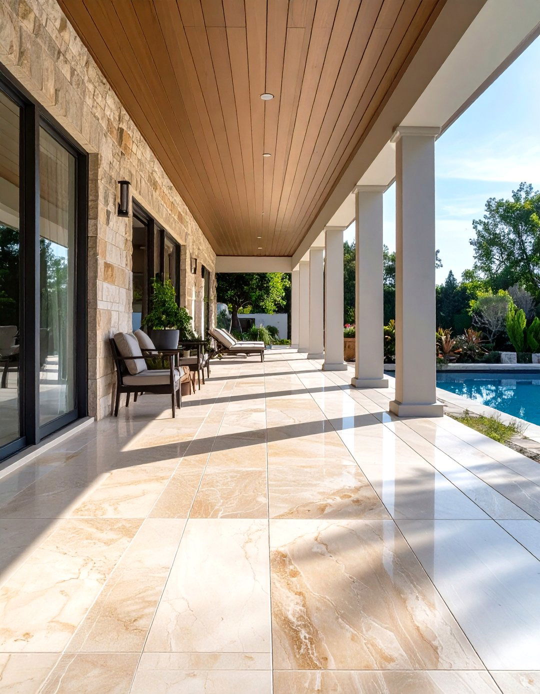 Limestone Slab Porch - 20 Stone Porch Ideas