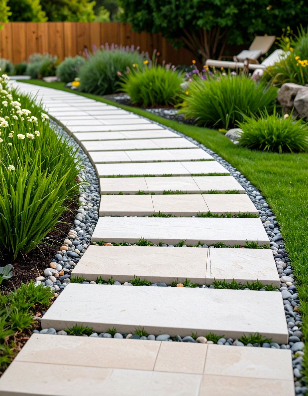 Limestone Stepping Path - 20 Stone Walkway Ideas