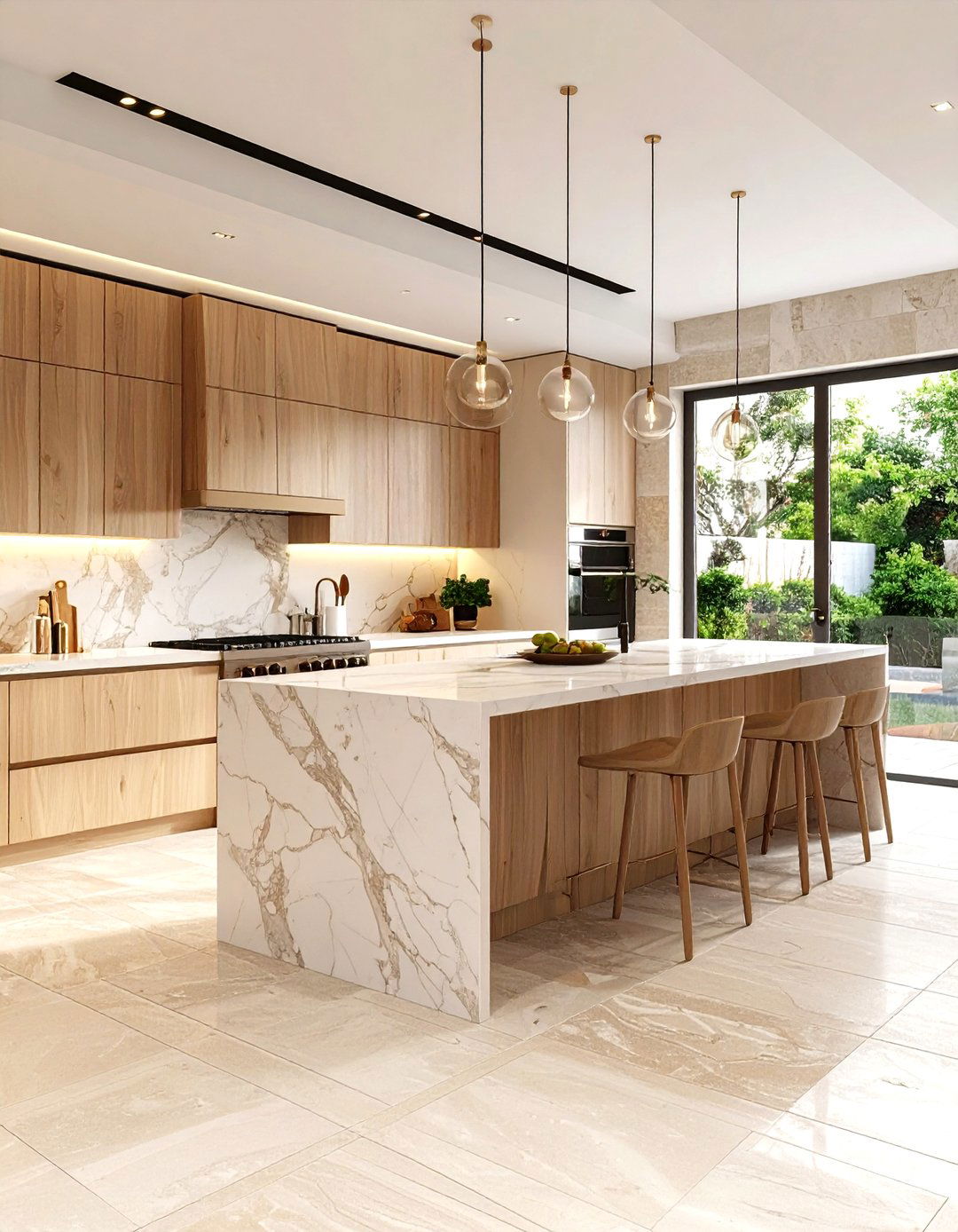 Limestone and Marble Mediterranean Kitchen with Elegant Simplicity - 20 Mediterranean Kitchen Ideas