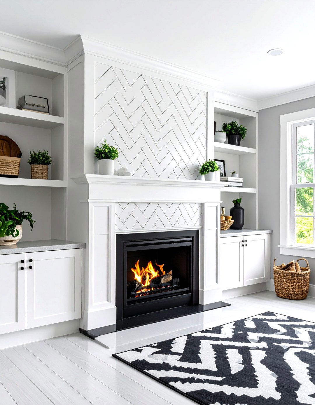 Limestone and Metal Inlay Fireplace Backsplash Luxe - 20 Fireplace Backsplash Ideas