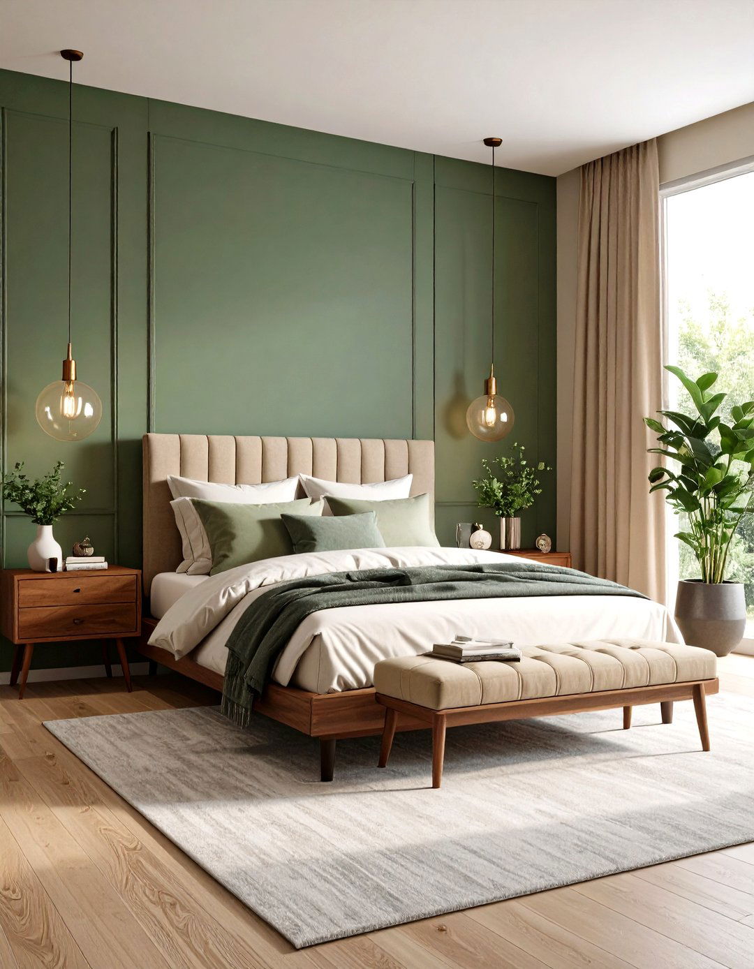 Limewash Earthy Olive Bedroom Grounding - 20 Limewash Bedroom Ideas