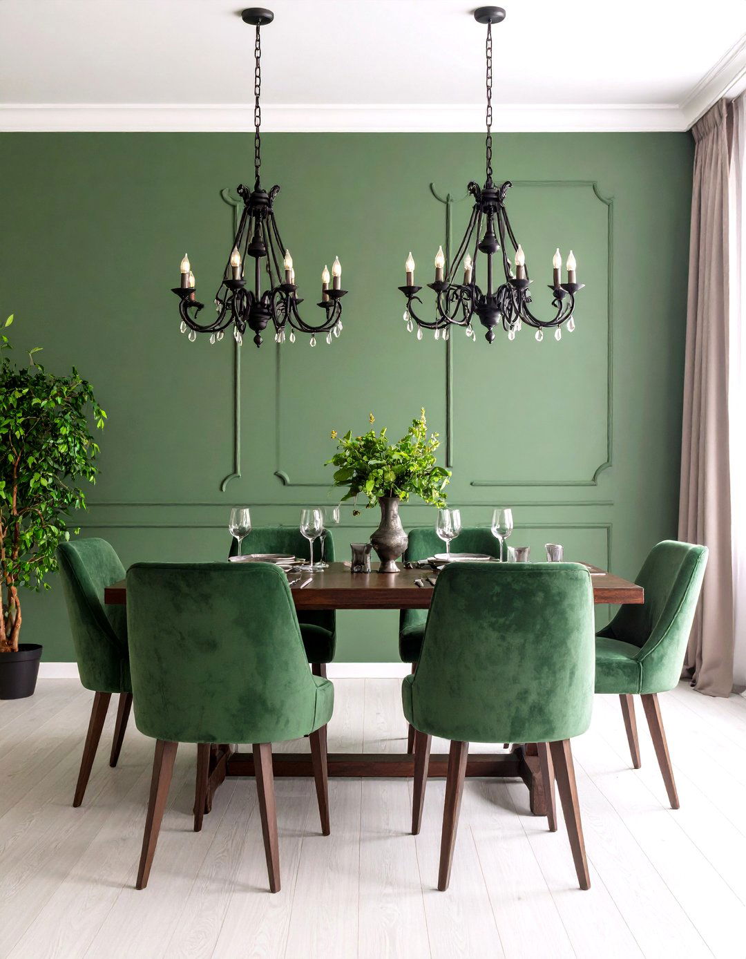 Limewash Textured Accent Wall - 20 Dining Room Accent Wall Ideas