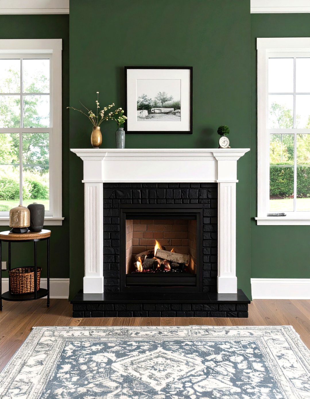 Limewash Textured Black Brick Fireplace - 20 Black Brick Fireplace Ideas