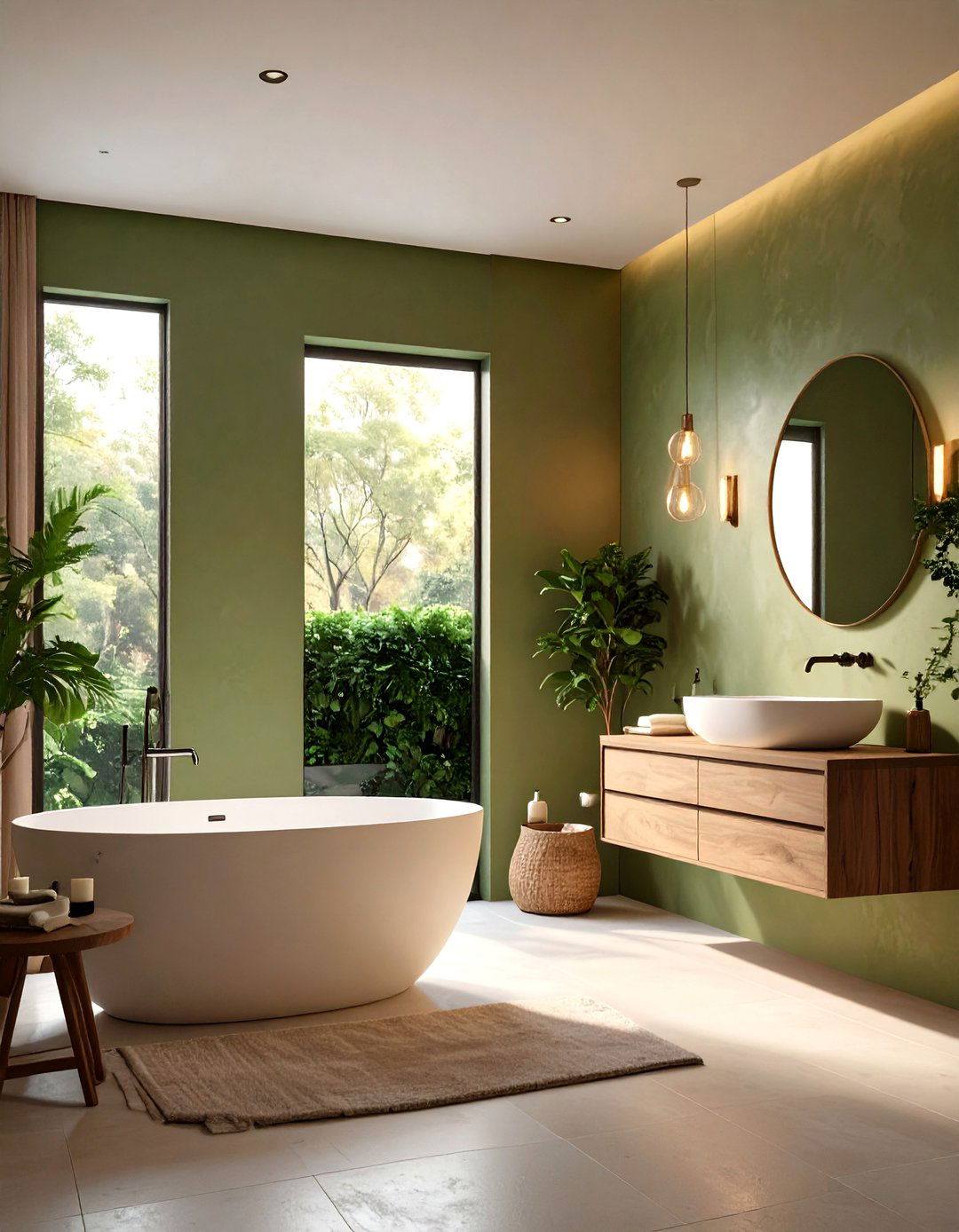 Limewash Walls Bring Soft Earth Texture to the Bathroom - 20 Earthy Bathroom Ideas