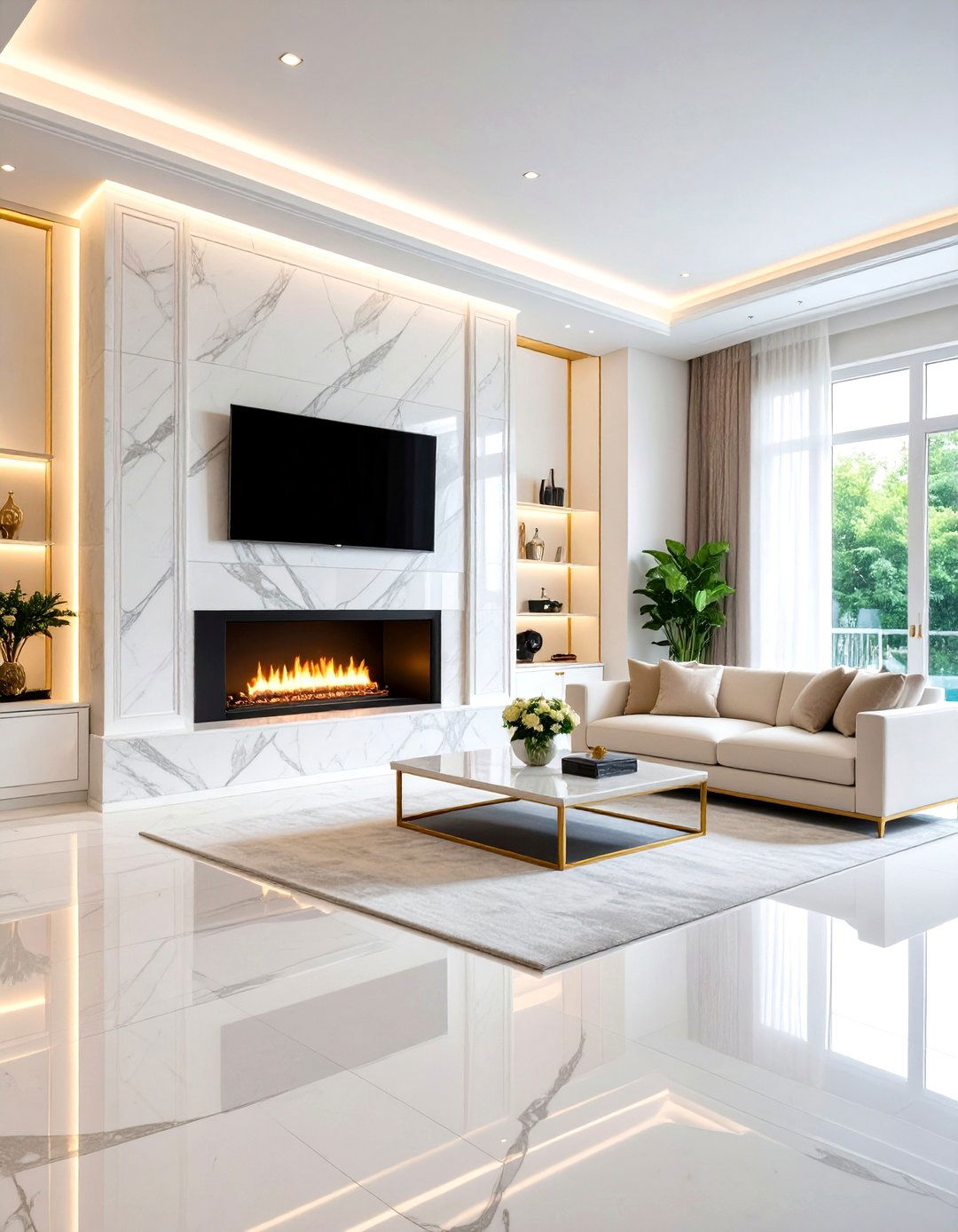 Linear Fireplace with Dramatic Black Accent Wall - 20 Linear Fireplace Ideas With Tv Above