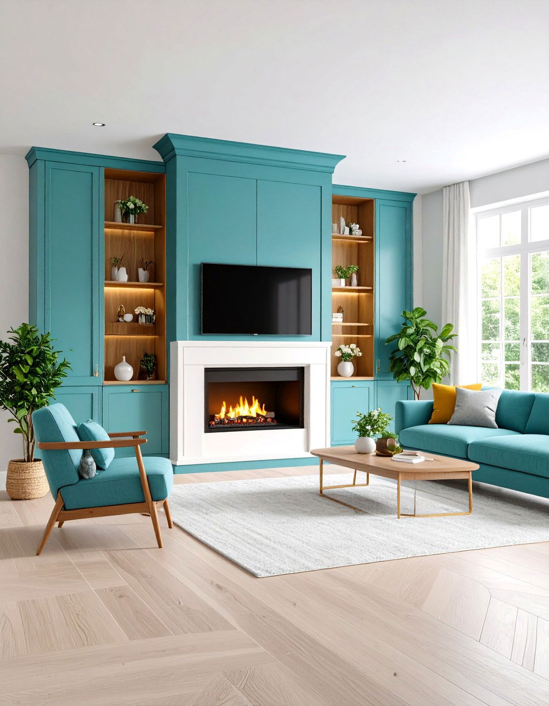 Linear Fireplace with Reclaimed Wood Accent Wall - 20 Linear Fireplace Ideas With Tv Above