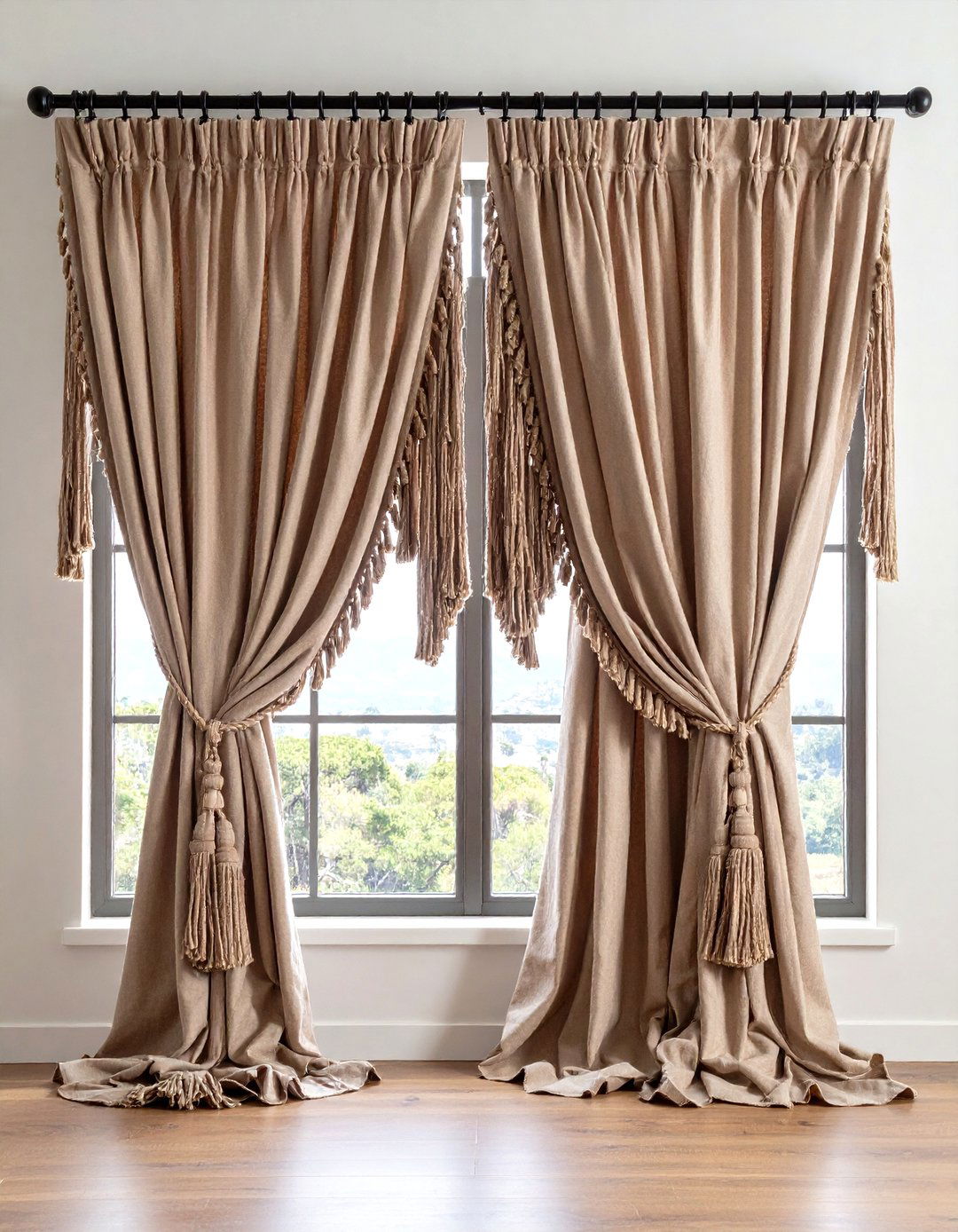 Linen Curtains With Dramatic Fringe - 20 Boho Curtain Ideas