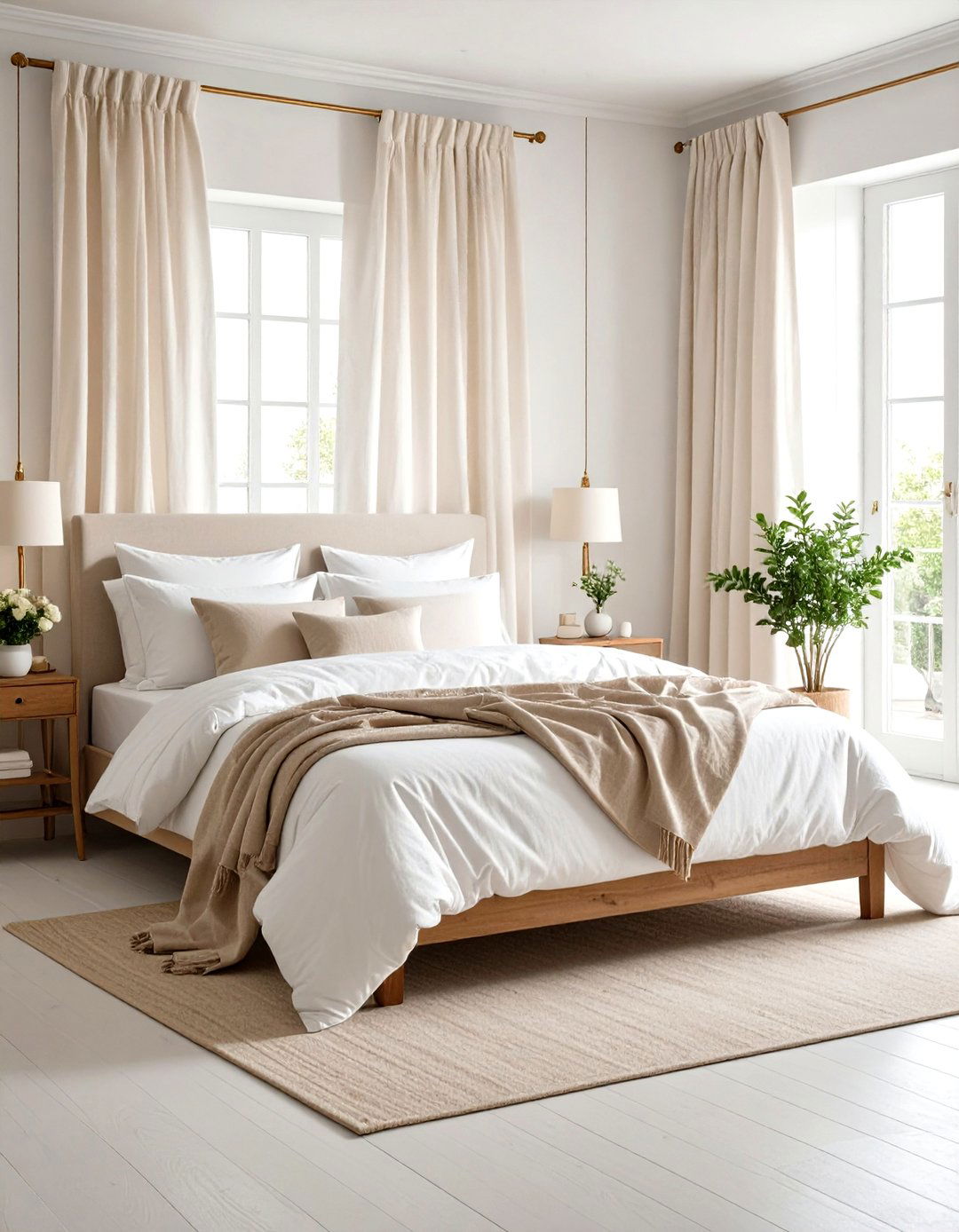 Linen Focused White and Cream Bedroom Textiles - 20 White and Cream Bedroom Ideas