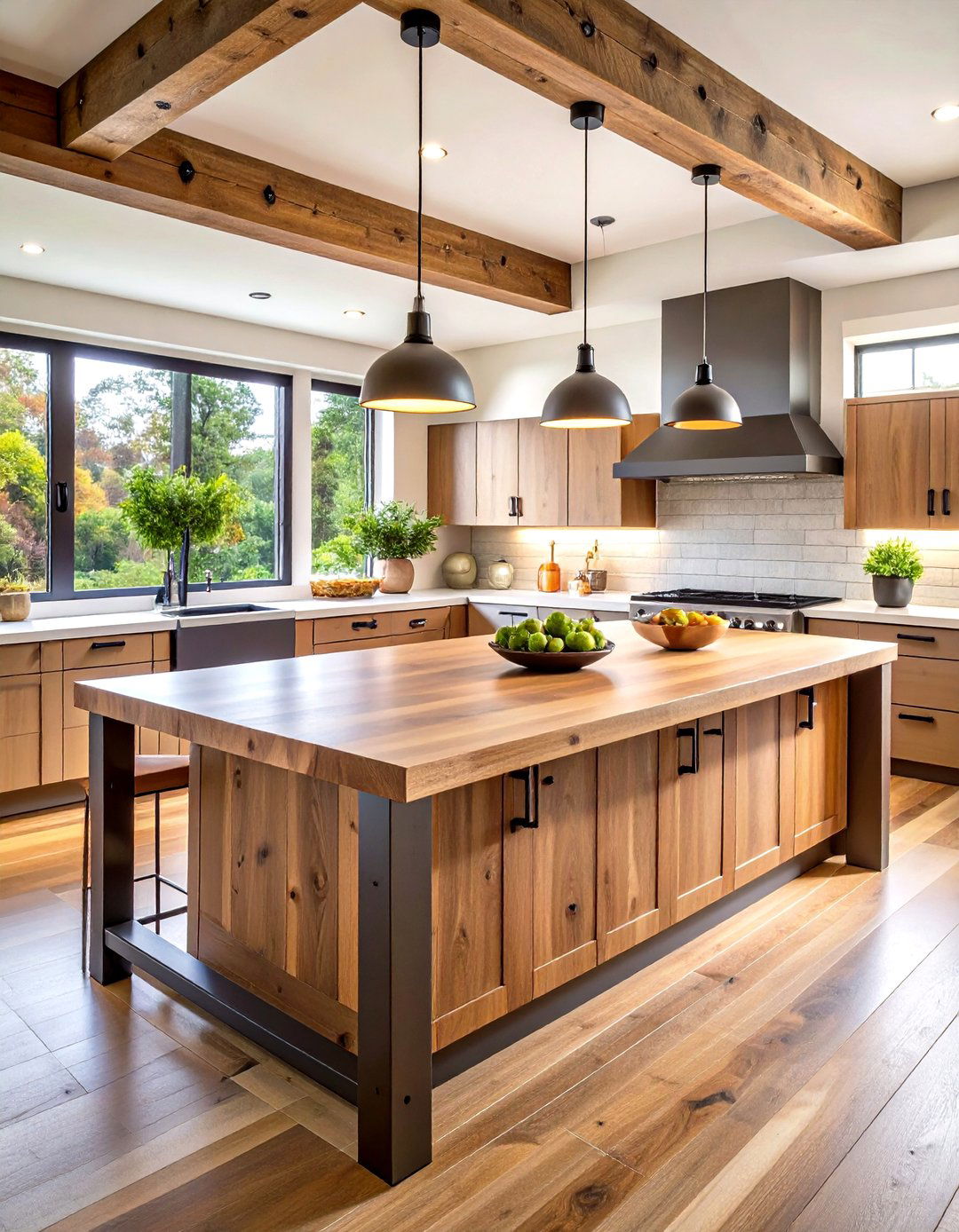 Live Edge Wood Countertop Kitchen Island - 20 Rustic Kitchen Island Ideas