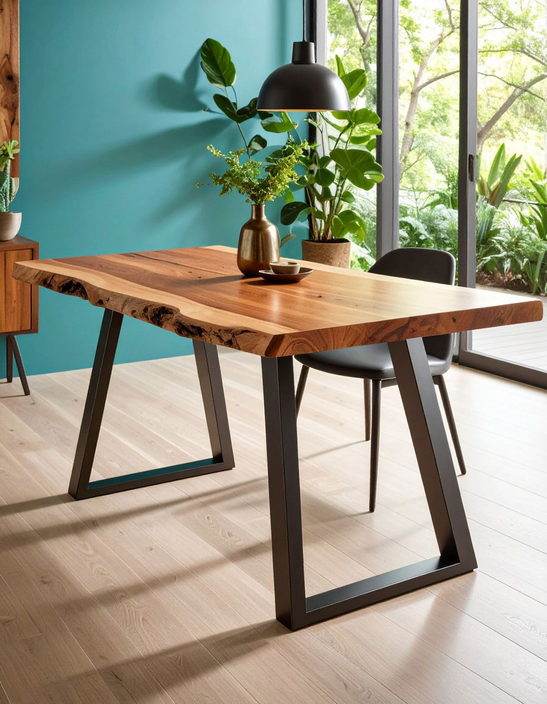 Live Edge Wood Desk for Organic Appeal - 20 Rustic Home Office Ideas