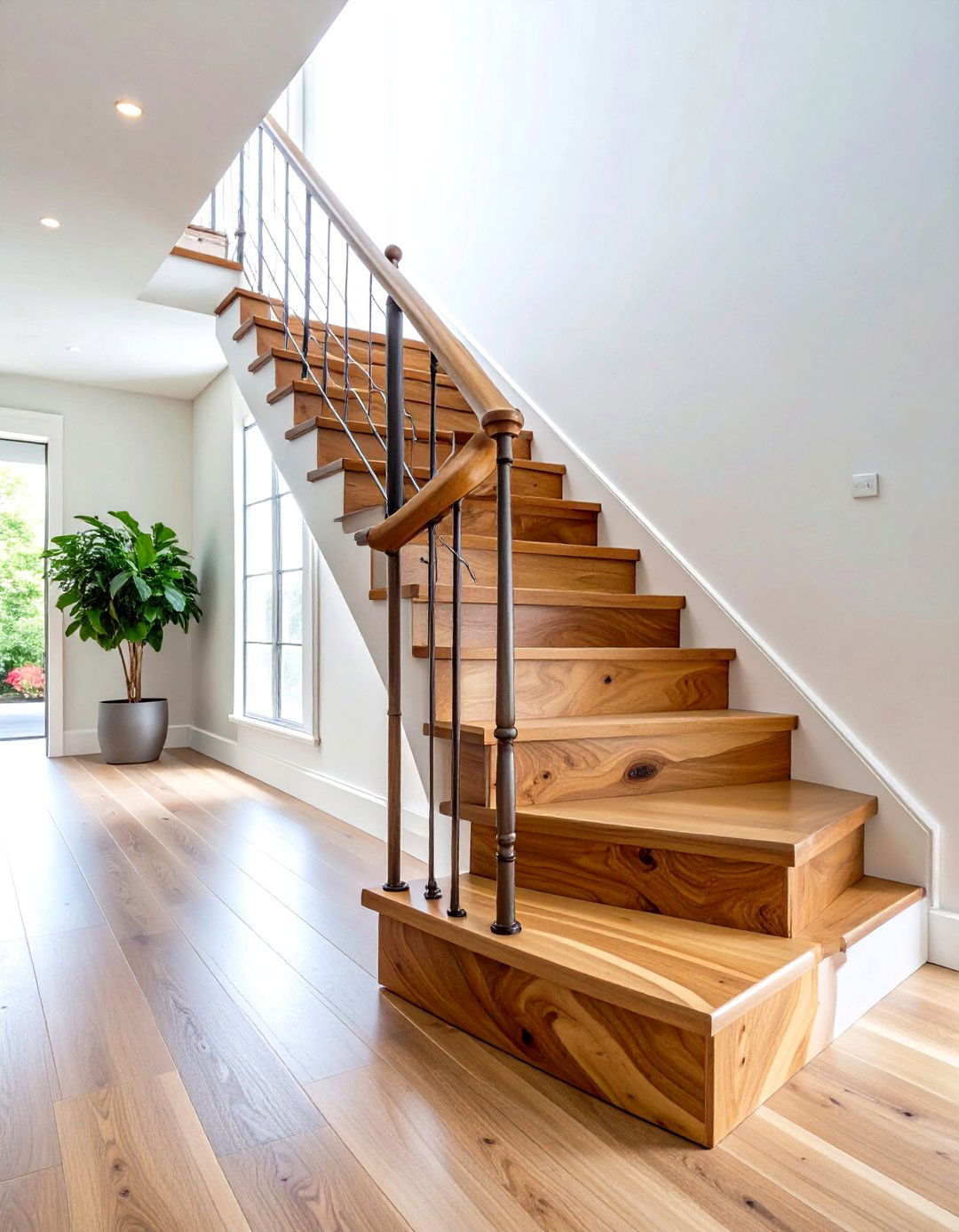 Live Edge Wood Handrail Stair Railing - 20 Stair Railing Ideas