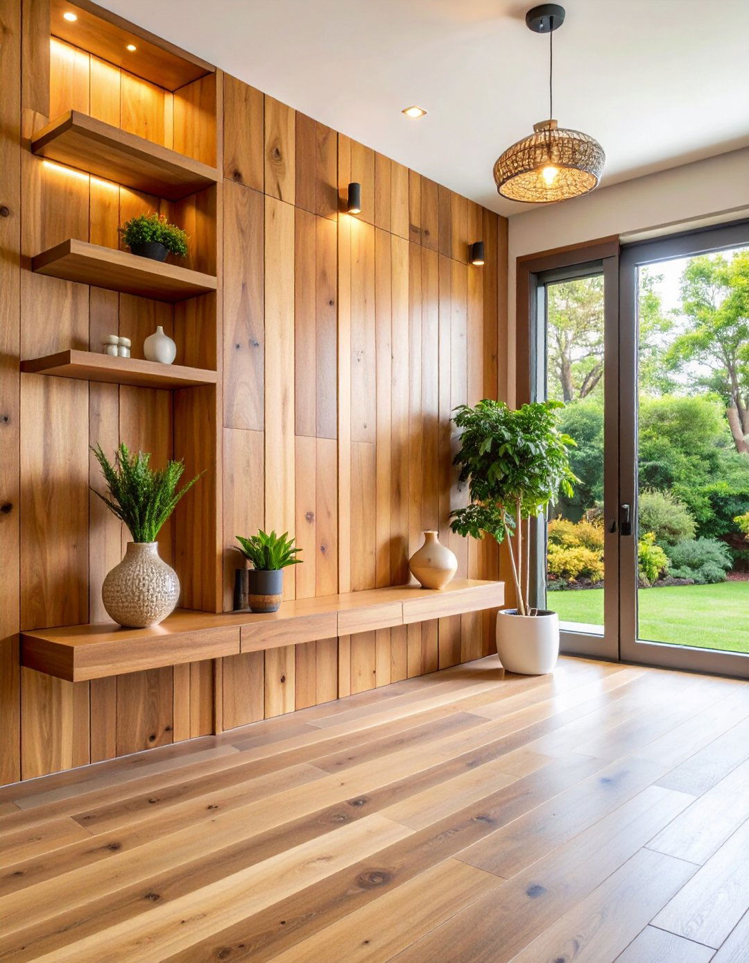 Live Edge Wood Panel Entryway Wall - 20 Entryway Wall Ideas