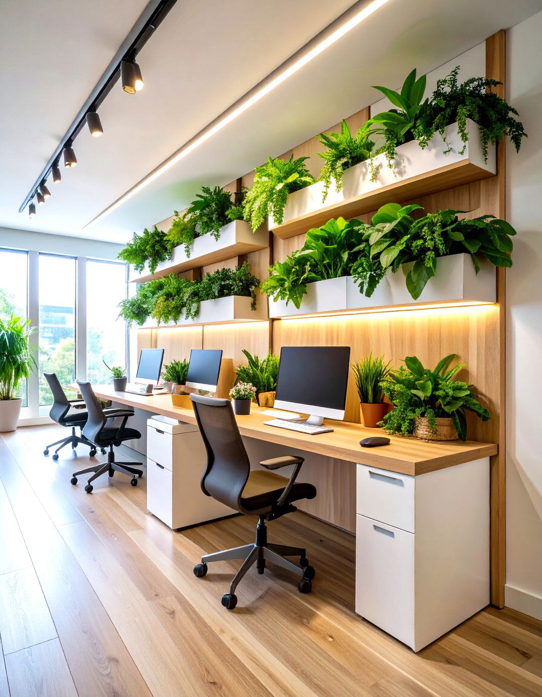 Live Plant Wall Home Office Background - 20 Home Office Background Ideas