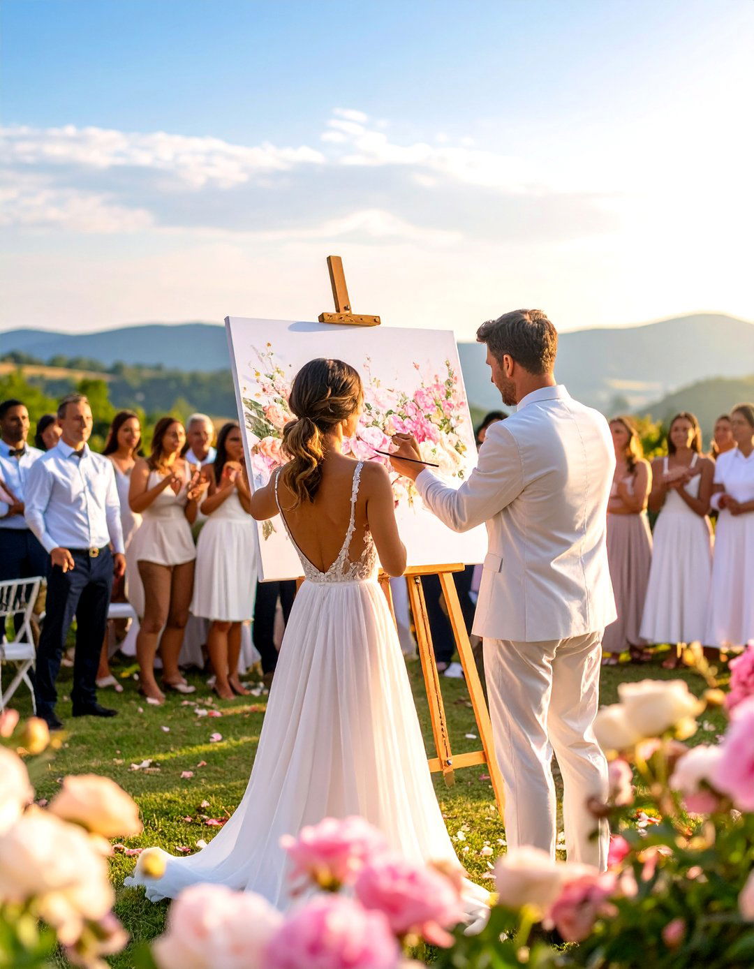 Live Wedding Painter Capturing the First Dance - 20 Glamorous Wedding Ideas