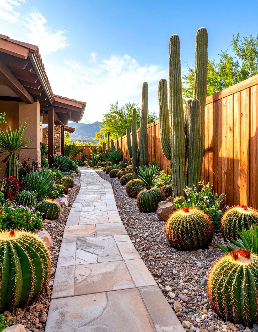 Living Cactus Fence Border - 20 Cactus Garden Ideas
