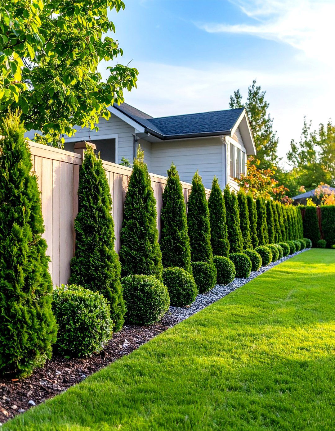Living Corner Fence with Natural Hedges - 20 Corner Fence Ideas