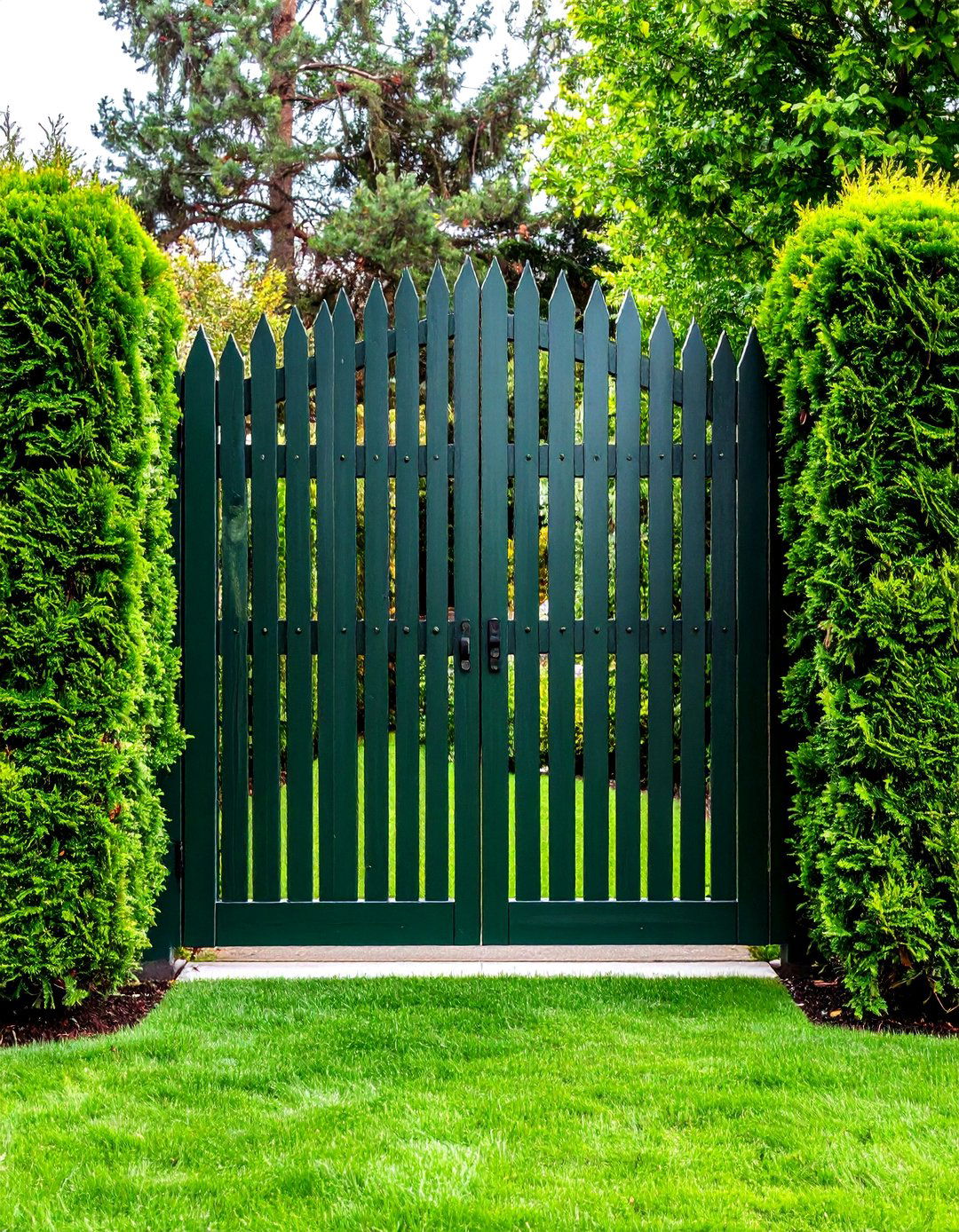 Living Green Fence Gate with Arborvitae Panels - 20 Fence Gate Ideas