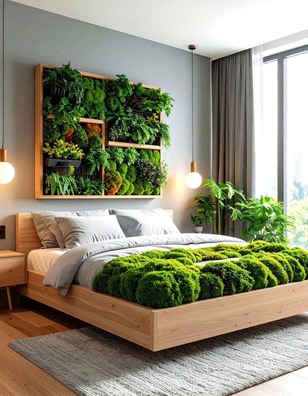Living Moss or Plant Frame Accent - 20 Forest Themed Bedroom Ideas