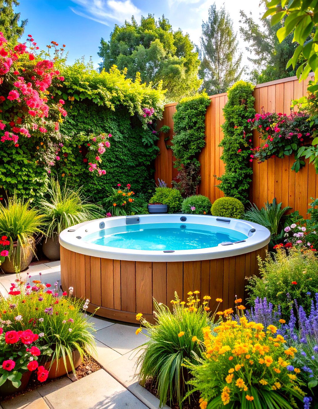 Living Plant Screen Hot Tub Enclosure - 20 Hot Tub Enclosure Ideas