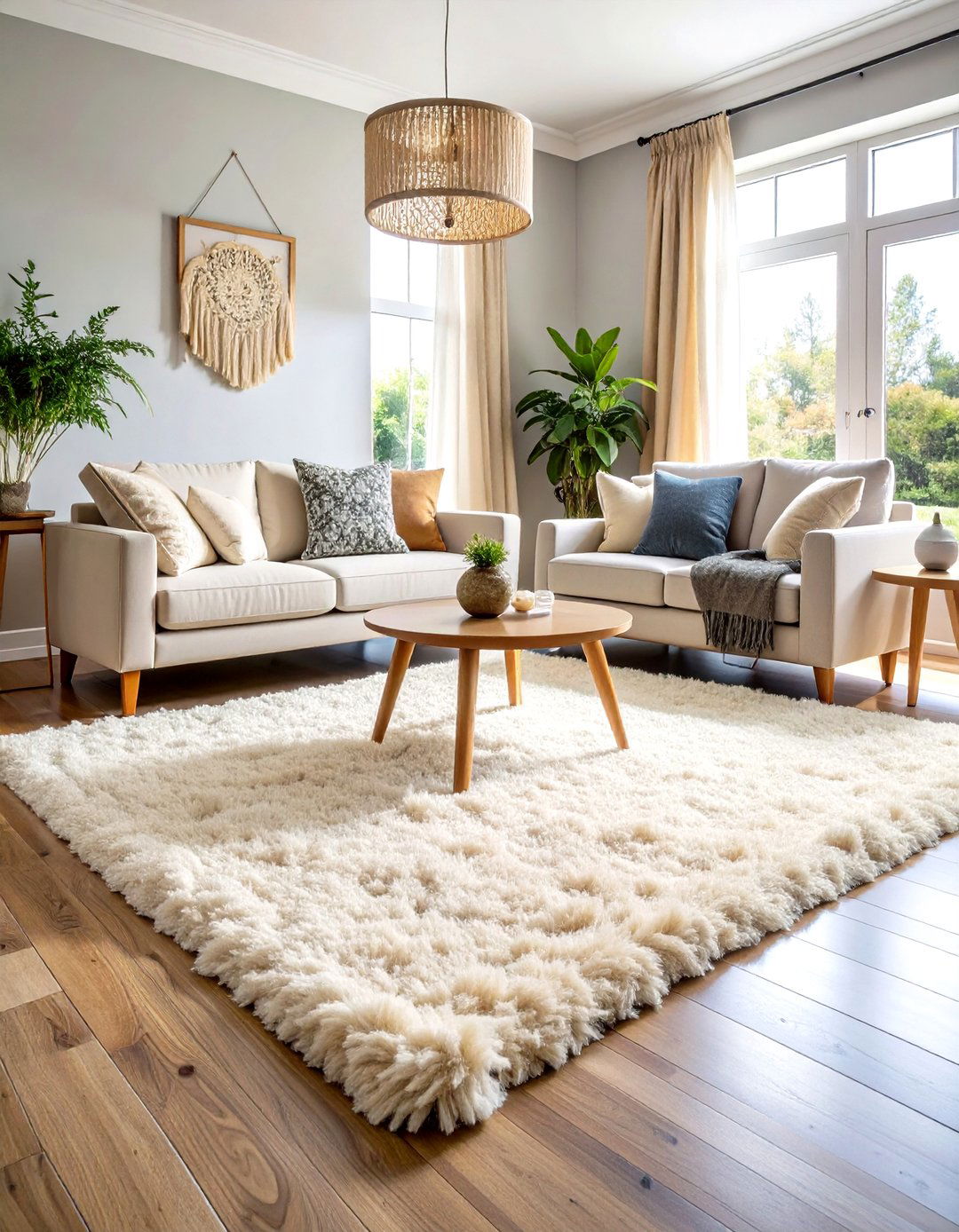 Living Room Carpet in Luxurious Deep Pile Shag - 20 Living Room Carpet Ideas