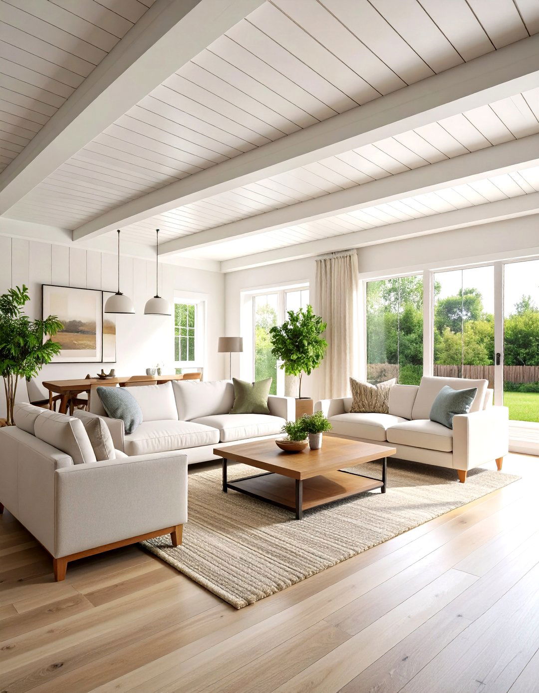Living Room Ceiling with Shiplap Plank Installation - 20 Living Room Ceiling Ideas
