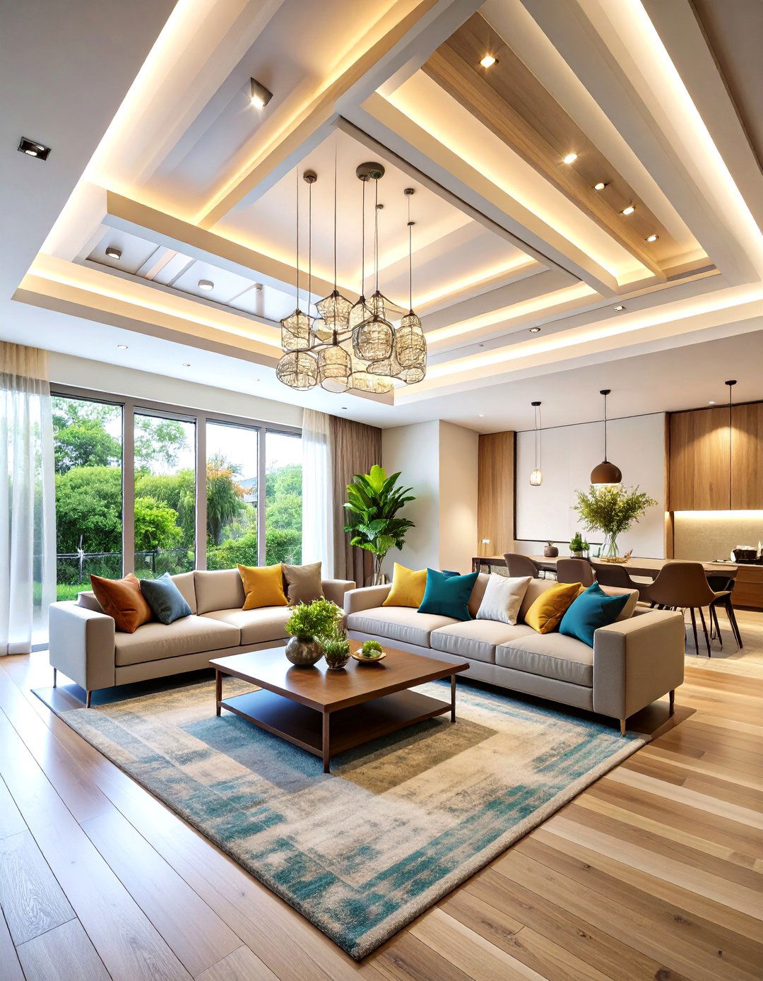 Living Room Ceiling with Suspended Panel System - 20 Living Room Ceiling Ideas