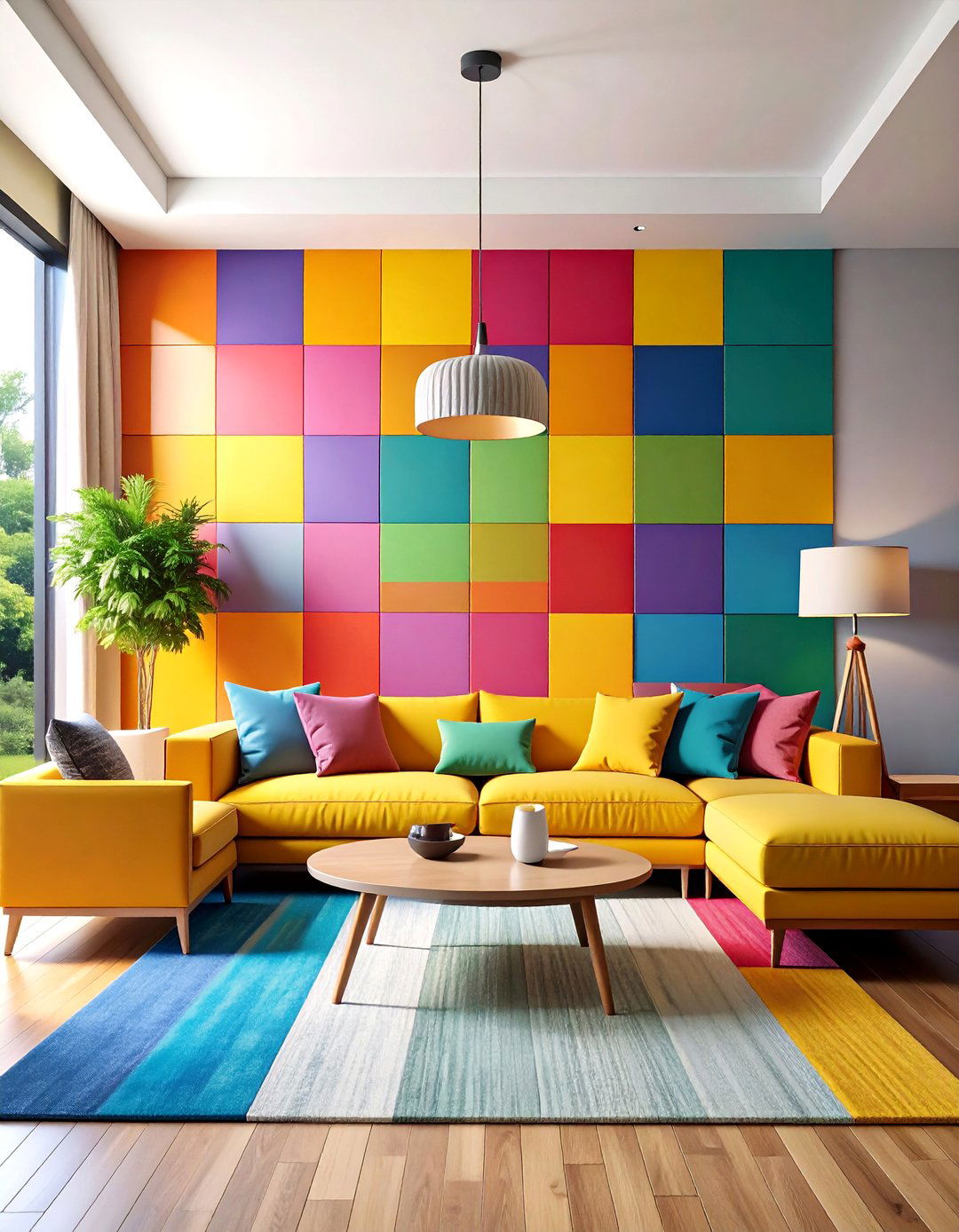 Living Room Color Block Accent Wall - 20 Living Room Accent Wall Ideas