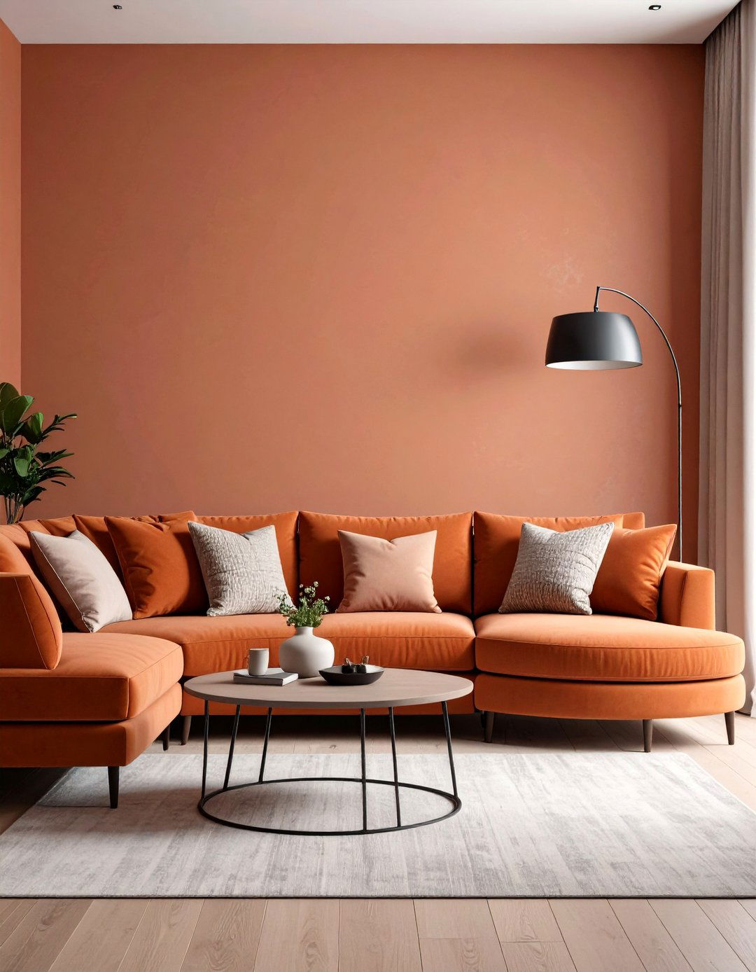 Living Room Corner Curved Sectional Conversation Nook - 20 Living Room Corner Ideas