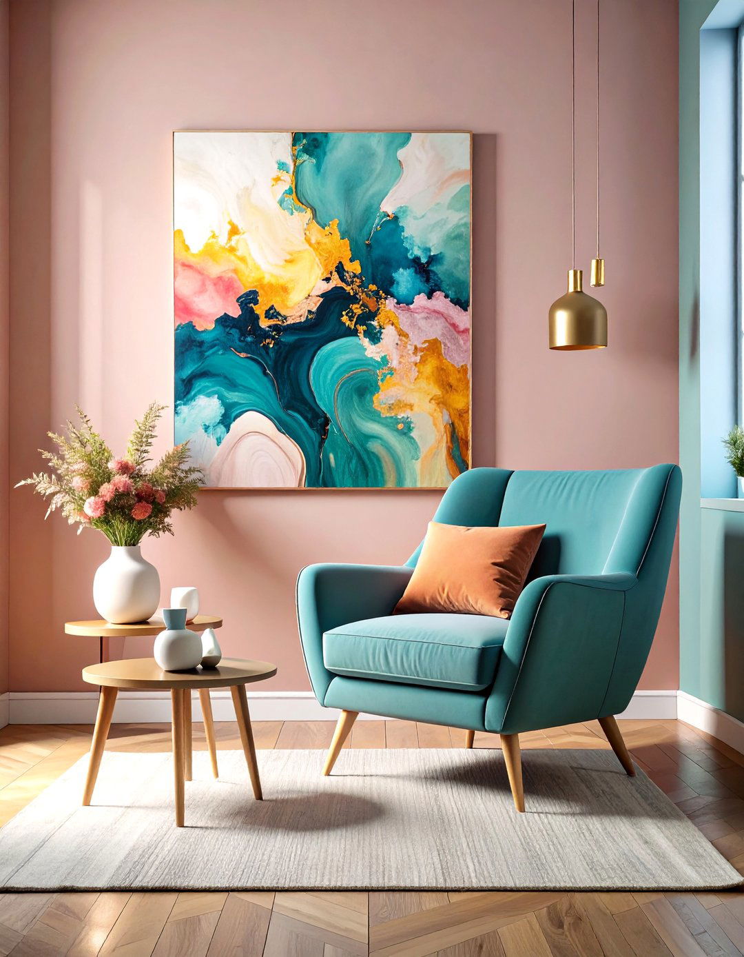 Living Room Corner Sculptural Art Display - 20 Living Room Corner Ideas