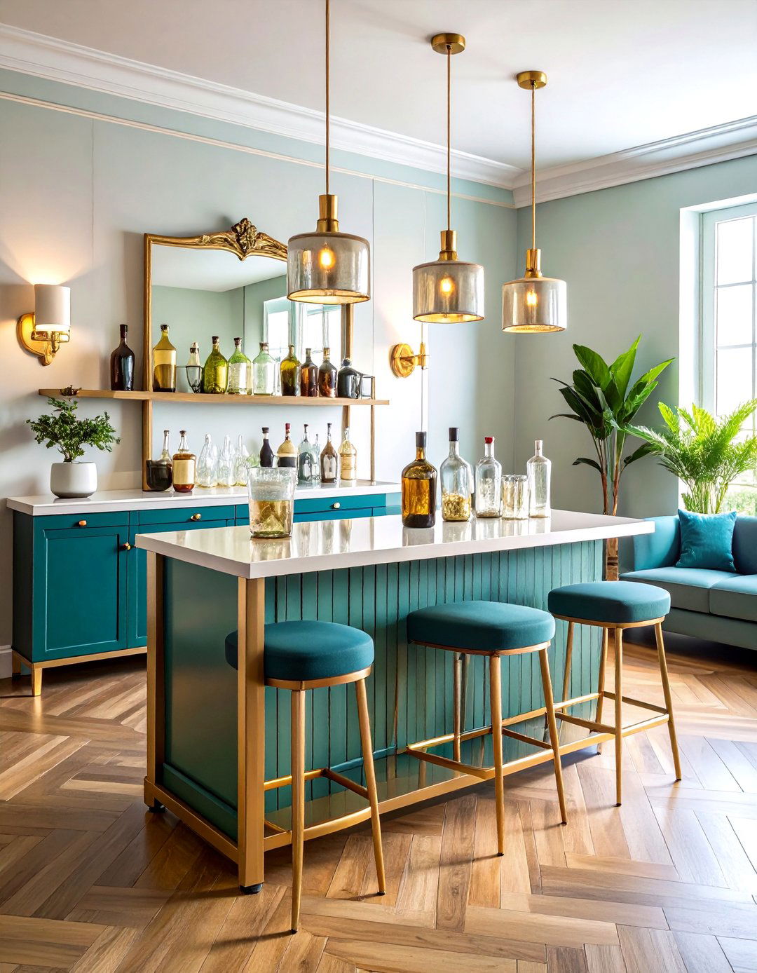 Living Room Corner Sophisticated Bar Cart Entertainment Station - 20 Living Room Corner Ideas