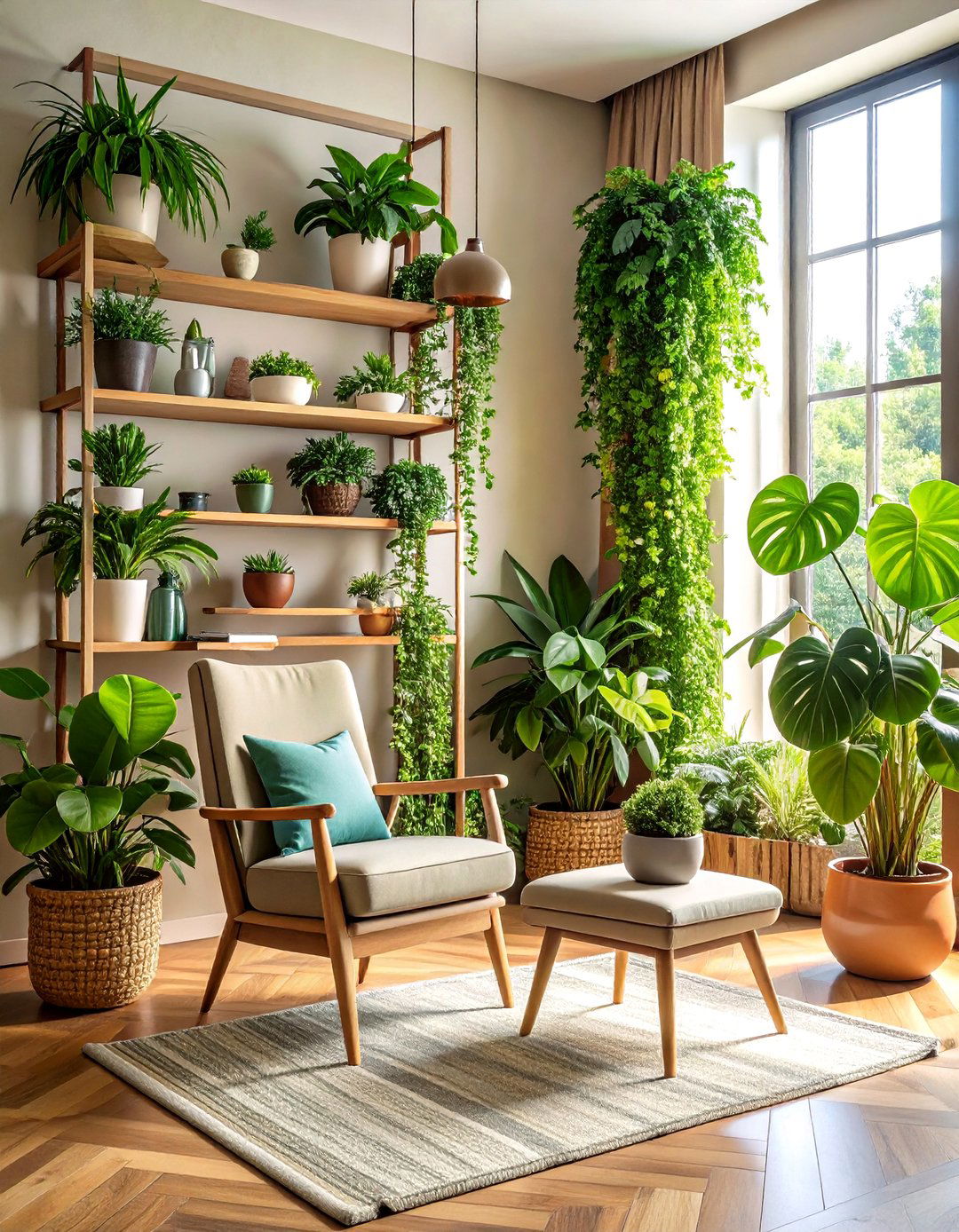 Living Room Corner Vertical Plant Paradise and Biophilic Sanctuary - 20 Living Room Corner Ideas