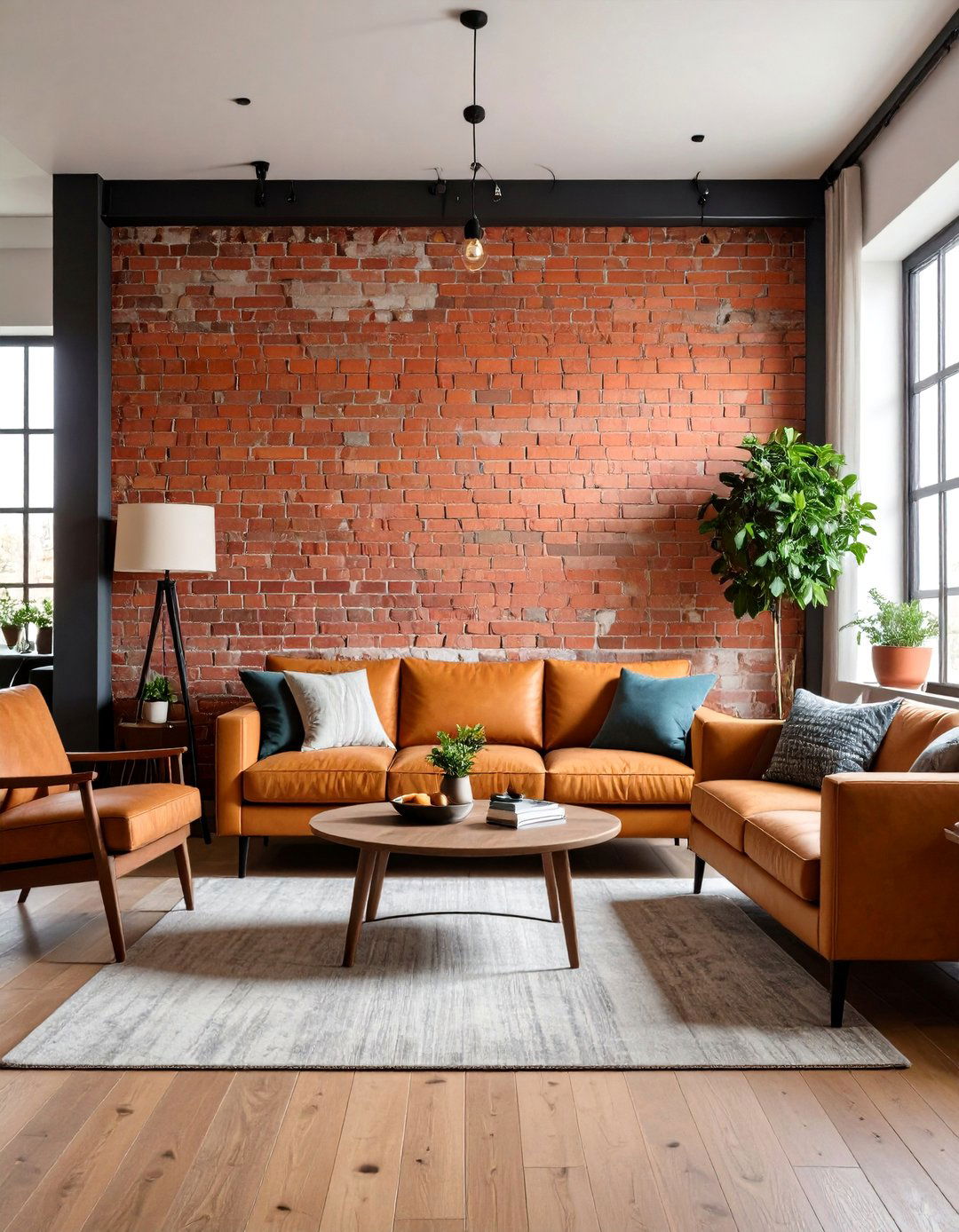 Living Room Exposed Brick Accent Wall - 20 Living Room Accent Wall Ideas