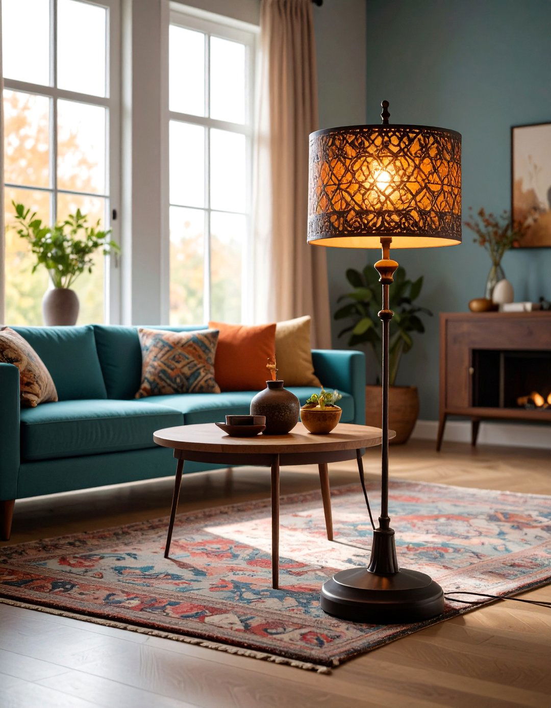 Living Room Floor Lamp with Artisanal Handcrafted Elements - 20 Living Room Floor Lamp Ideas and Inspiration