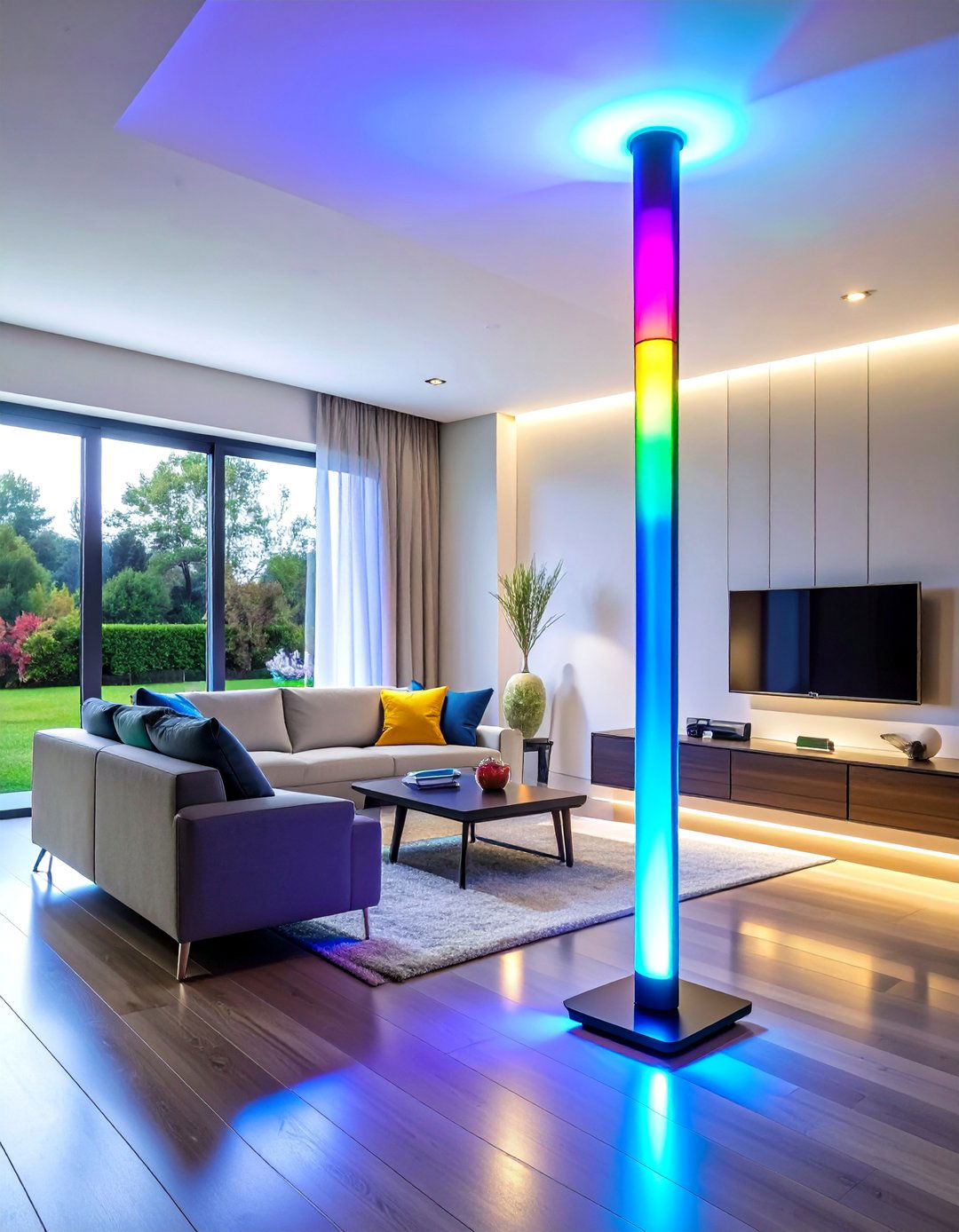 Living Room Floor Lamp with Atmospheric Color Changing Technology - 20 Living Room Floor Lamp Ideas and Inspiration