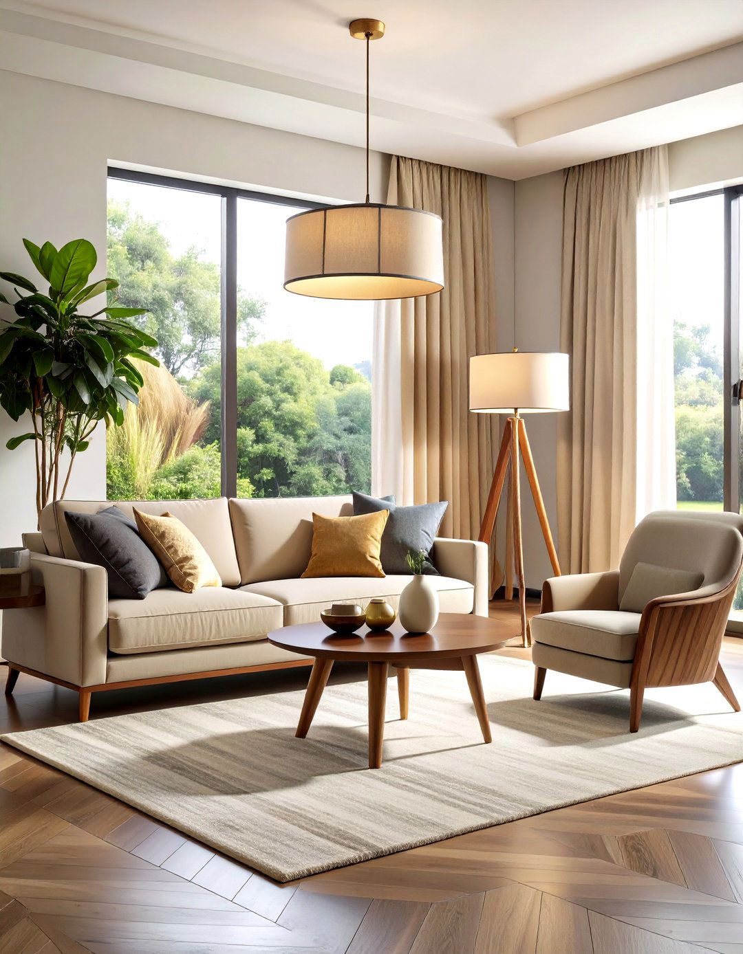 Living Room Floor Lamp with Organic Modern Design - 20 Living Room Floor Lamp Ideas and Inspiration