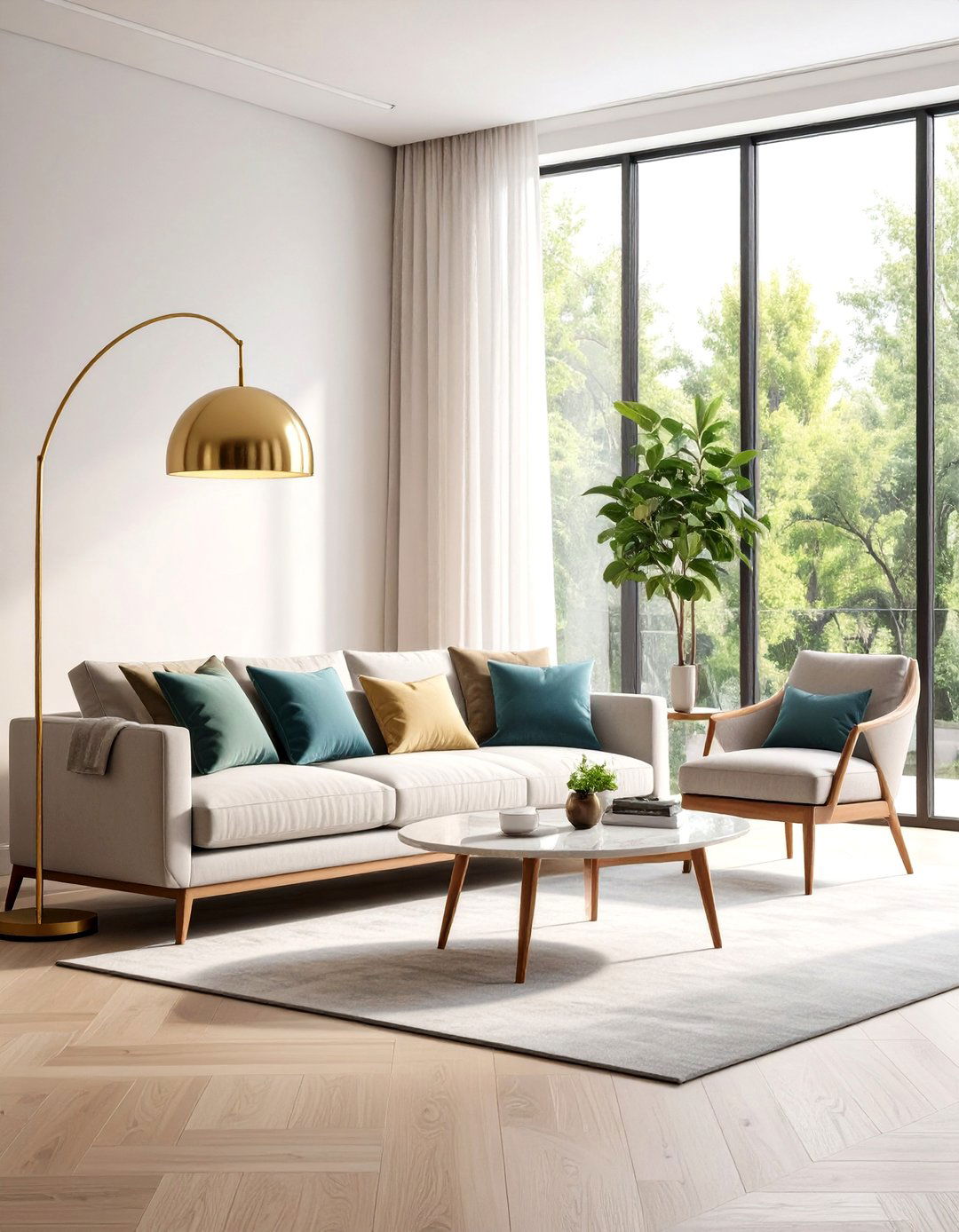 Living Room Floor Lamp with Sculptural Arc Design - 20 Living Room Floor Lamp Ideas and Inspiration