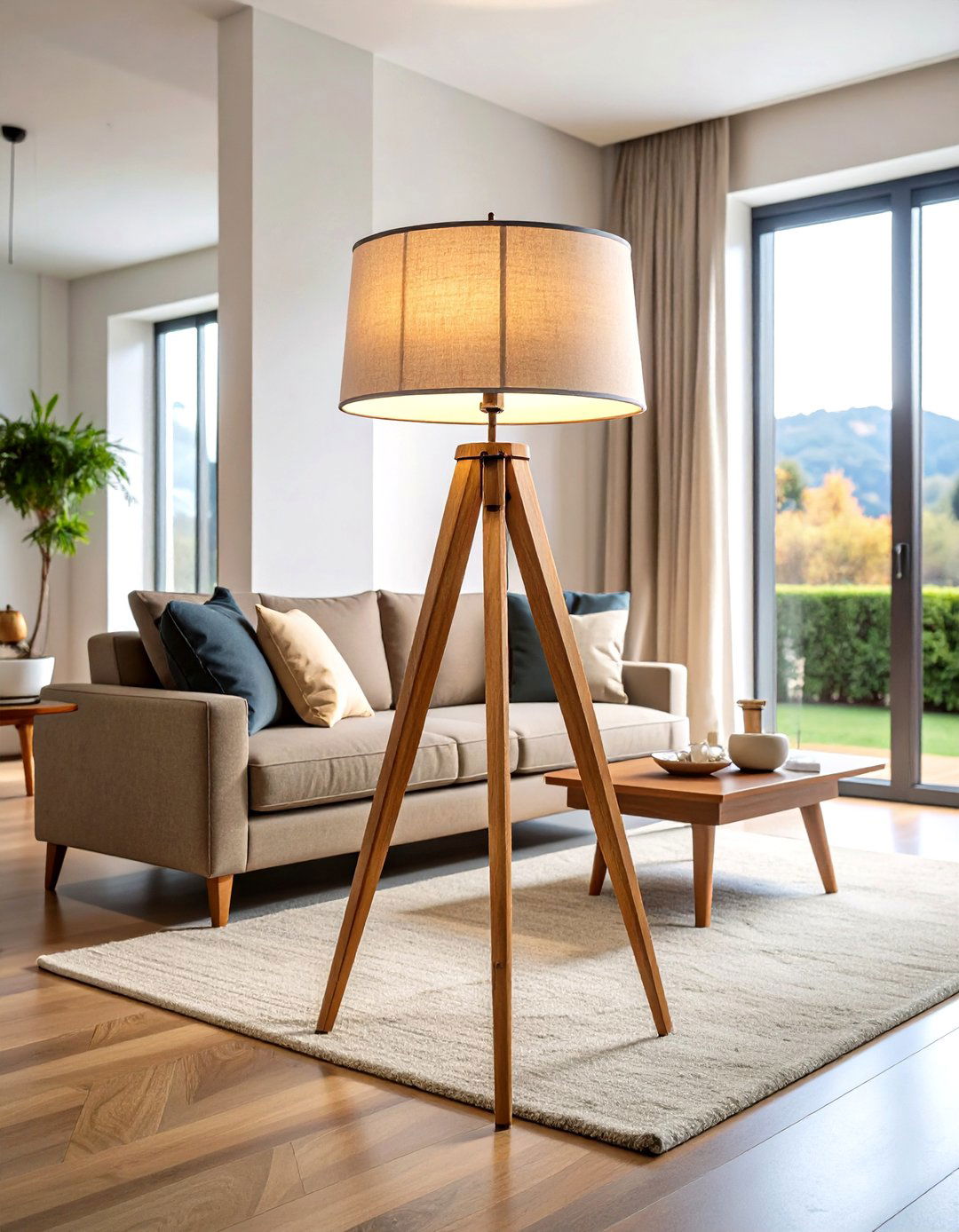 Living Room Floor Lamp with Tripod Base Design - 20 Living Room Floor Lamp Ideas and Inspiration