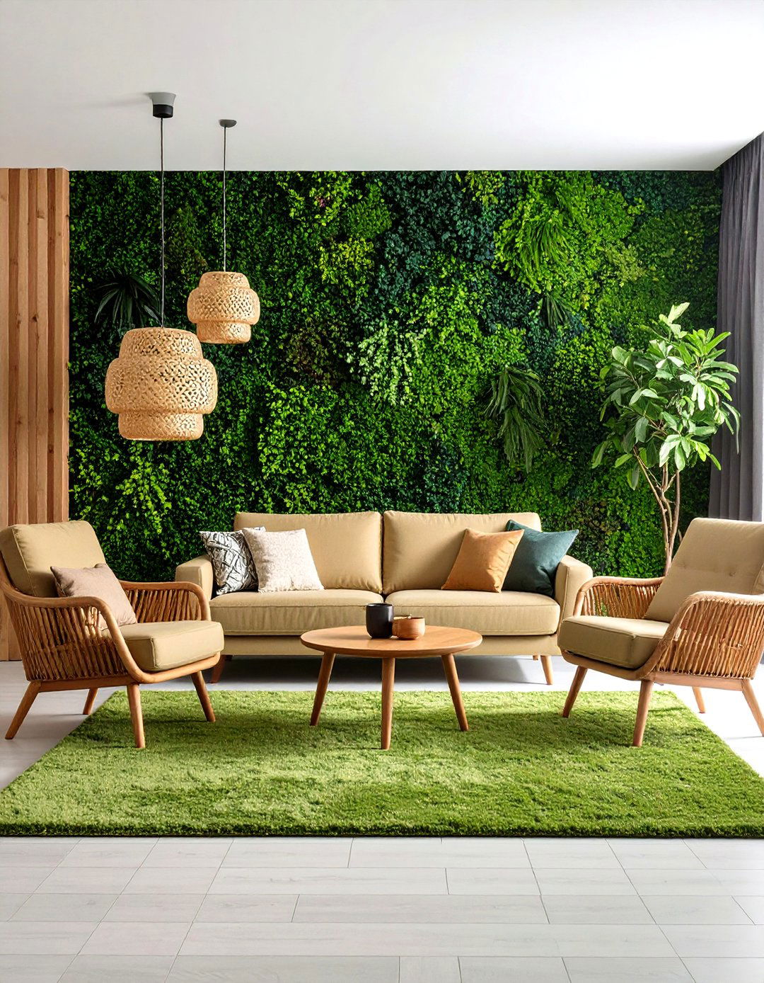 Living Room Grasscloth Textured Accent Wall - 20 Living Room Accent Wall Ideas