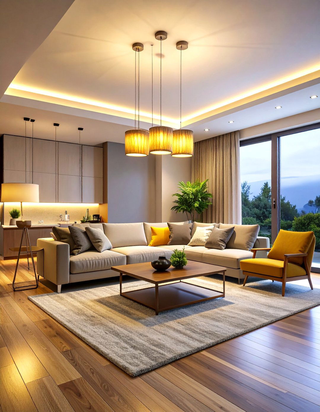 Living Room Layered Ambient Lighting Design - 20 Living Room Lighting Ideas