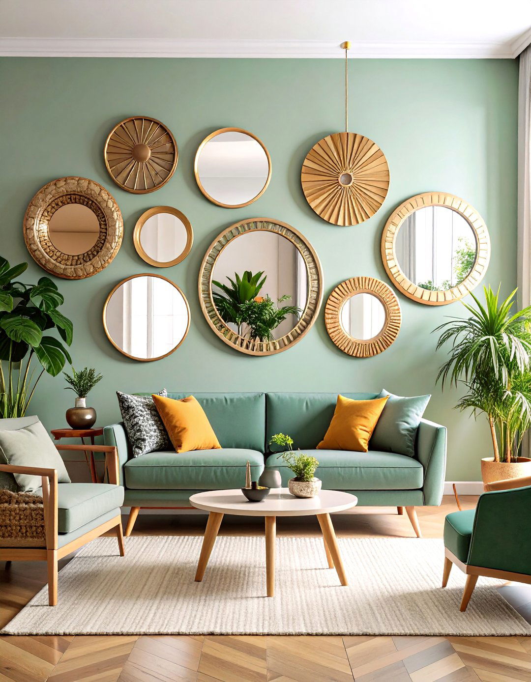 Living Room Mirror Gallery Wall Curated Collection - 20 Living Room Mirror Ideas