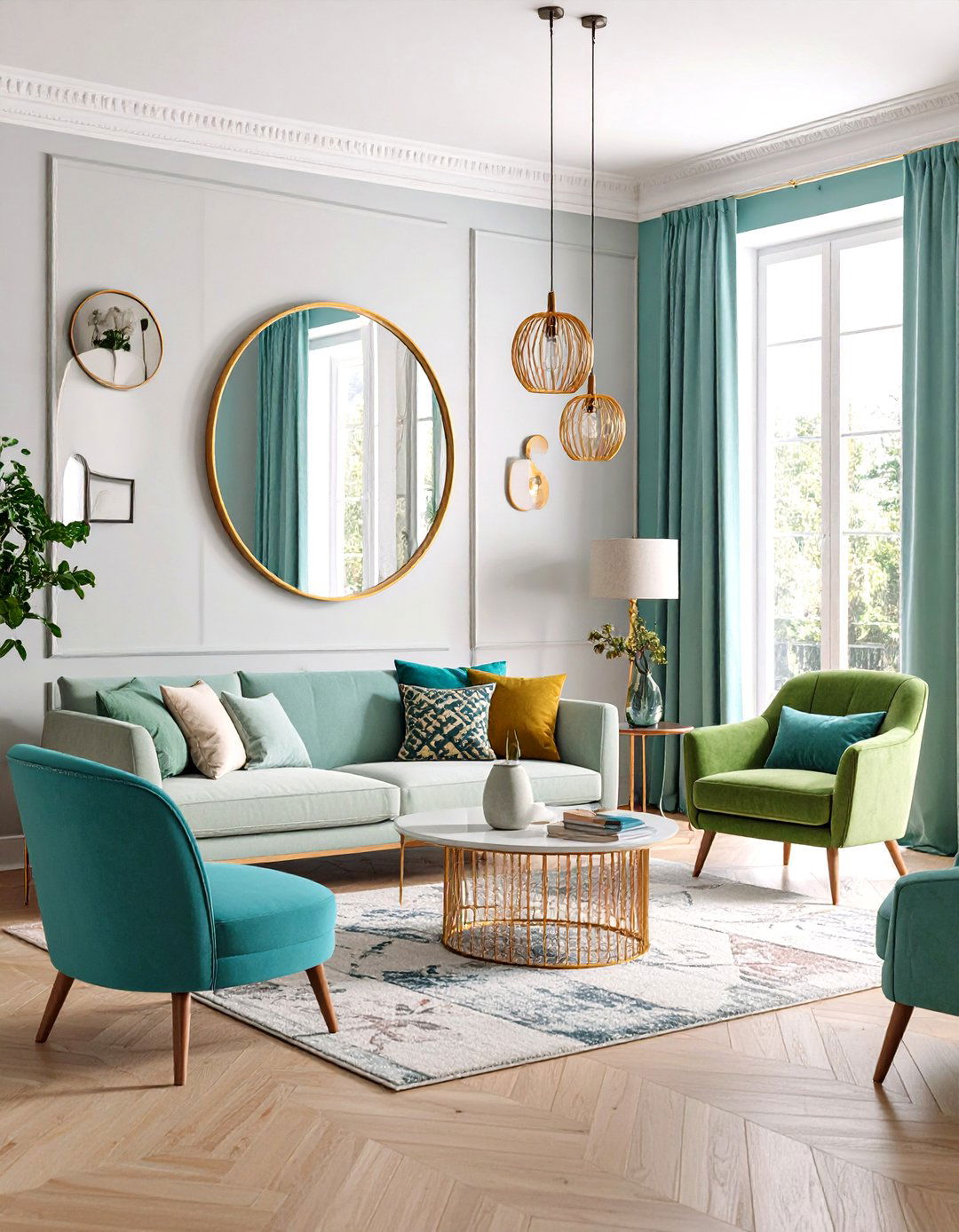 Living Room Mirror Space Division - 20 Living Room Mirror Ideas