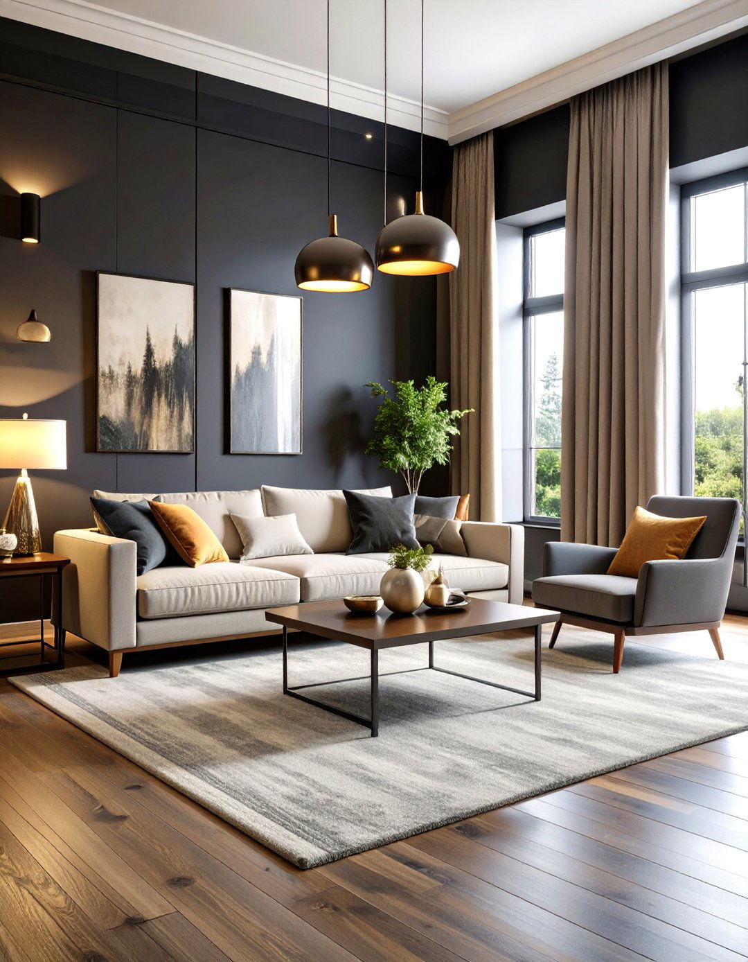 Living Room Paint Colors Dramatic Black Statement Power - 20 Living Room Paint Colors