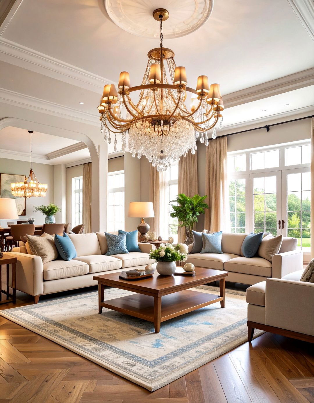Living Room Statement Chandelier Centerpiece - 20 Living Room Lighting Ideas