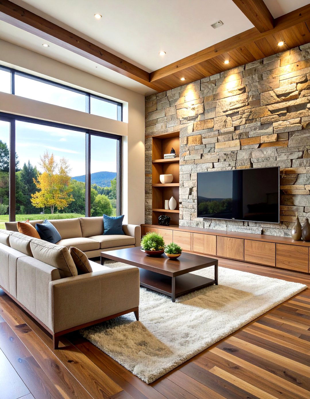Living Room Stone Accent Wall - 20 Tv Accent Wall Ideas