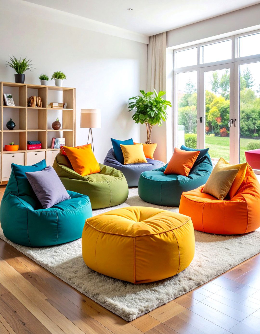 Living Room Storage Bean Bag Chair Collection with Internal Pockets - 20 Living Room Storage Ideas