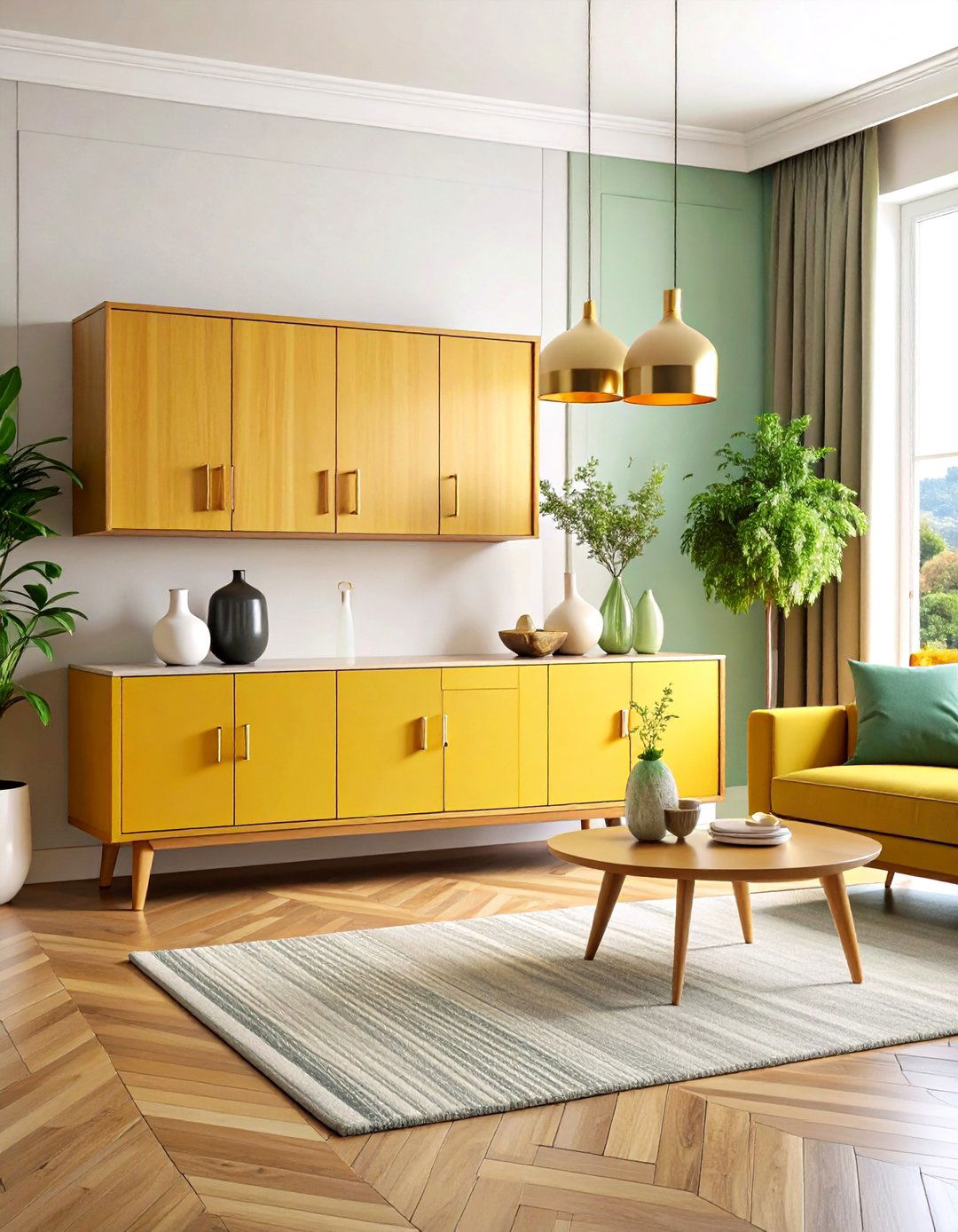 Living Room Storage Console Cabinet with Sliding Doors - 20 Living Room Storage Ideas