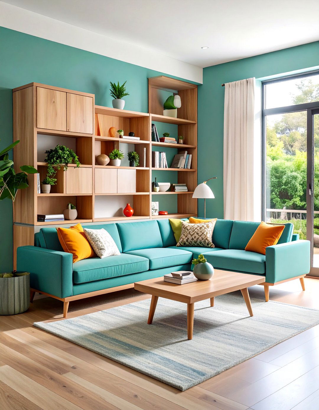 Living Room Storage Corner Unit with Wraparound Design - 20 Living Room Storage Ideas